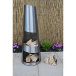 Made O' Metal Stainless Steel 133cm Garden Patio Cone Chimenea Log Burner Heater