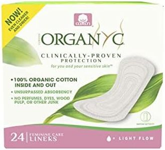 Organyc 100% Certified Organic Cotton Inside and Out Folded Panty Liner, Ultra Thin, Light Flow, 12 Pack of 24 Count, Bulk/Case Pack