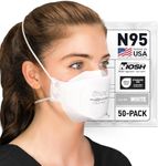 BNX N95 Mask NIOSH Certified MADE IN USA Particulate Respirator Protective Face Mask, Tri-Fold Cup/Fish Style, (50-Pack, Approval Number TC-84A-9362 / Model F95W) White