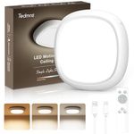 USB Rechargeable Ceiling Light with Remote, Waterproof 550LM 12000mAh Motion Sensor Shed Lights Battery Operated Bathroom Lights, Wireless LED Garage Lighting Pir Indoor Shower Lamp for Loft Toilet