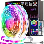 Reemeer Led Lights for Bedroom 100ft(2 Rolls of 50ft) Smart Music Sync Color Changing LED Strip Lights with App and Remote Control RGB LED Strip, LED Lights for Room Home Party Decoration