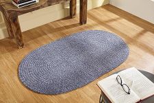 Better Trends Chenille Solid Braid Collection is Durable and Stain Resistant Reversible Indoor Area Utility Rug 100% Polyester in Vibrant Colors, 96" x 120" Oval, Gray