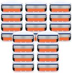 20PCS 5 Razors Blades Blades for Gillette Fusion 5, 5 Razor Blades Refills for Men (Orange)