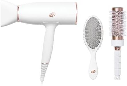 T3 AireLuxe Professional Ionic Hair Dryer and Brush Set, with 5 Heat and 3 Speed Settings, Ion Generator, Cool Shot, Includes Paddle Brush and 2.5" Round Brush