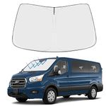 Front Windshield Sunshade Foldable Sun Visor Protector Custom Fit 2015-2024 Ford Transit Accessories 2024 Upgrade