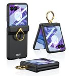 BOUNCEBACK Slim Case/Cover with Magnetic Hinge Protector & Ring for Motorola Razr 50 Ultra 5g / Motorola Razr 50 Ultra Case Cover - (Black | Polycarbonate)