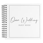 Ginger Ray Black and White Wedding Guest Book, Brown