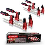 HimaPro 6 Inch Bar Clamp Set, 4 Pack 600 lbs Load Limit Medium Duty Quick Release Steel F Clamp, Ideal for Woodworking, Metalworking, and DIY Projects