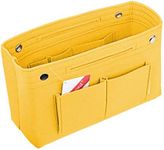 Vercord Felt Purse Tote Organizer Insert Divider Inside Handbag for Women Medium Yellow