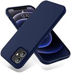 OTOFLY Soft Silicone Designed for iPhone 12/12 Pro Case,[Military Grade Drop Protection] [Anti-Scratch Microfiber Lining] Shockproof Protective Phone Case Slim Thin Cover 6.1 inch Navy Blue