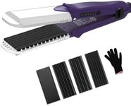 janelove Hair Crimper,Crimping Iron,Volumizing Hair Iron for Texture,for Thin Fine Hair,Root Volume,4 in 1 Hair Straightener and Hair Crimper for Women