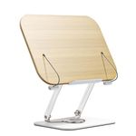 Book Stand for Reading, 360°Rotating Adjustable Book Holder with Upgrade Page Clip, Ergonomic Multi Heights Angles Foldable Desktop Book Stand for Cookbook, Music Sheet, Laptop, Textbook