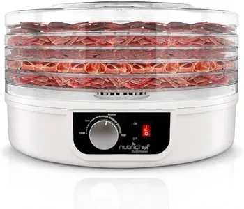 NutriChef Food Dehydrator - Dehydrate Beef Jerky, Meat, Mushrooms, Fruits & Vegetables at Home | Utilizes High-Heat Circulation for Even Dehydration | Includes 5 Easy-to-Clean Trays | White