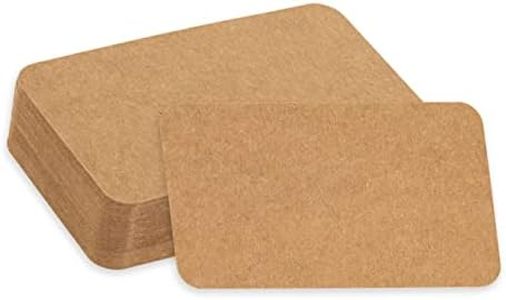 Home Advantage Blank Kraft Brown Index Note Cards - Cardstock - Rounded Corners (2x3.5)