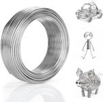 BELLE VOUS Silver Aluminium Craft Wire (10m) - 3mm Flexible & Bendy Sculpture Craft Rolls - Metal For DIY Sculptures, Skeleton Modelling, Jewellery, Beading, Wreath Making & Bonsai Trees