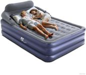 A-ER-FA Queen Size Air Mattress with Headboard , 3 Mins Quick Inflation/Deflation Inflatable Airbed , 20 Inches High Blow Up Bed with Comfortable Flocked Top for Home Guest Travel Camping(QUEEN)