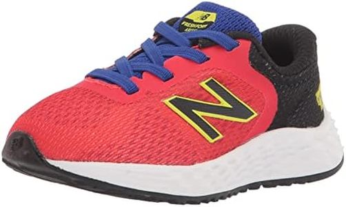 New Balance Kid's Fresh Foam Arishi V2 Bungee Running Shoe, Neo Flame/Black/Lemonade, 4 Wide Infant