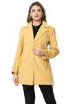 Lady Leaf Winter Wear Casual Tweed led flock Solid Womens Blazer's (9502 Gold)