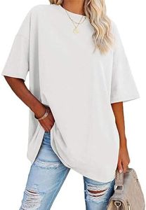 luwita Shirts for Leggings for Women Oversized T Shirts for Women Loose Fit Crewneck Short Sleeve Tops Summer Casual Blouse Y2K 2025 Basic Tees White