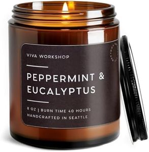 Peppermint & Eucalyptus Natural Soy Wax Scented Candle for Home – Crafted in USA – Relaxing Candle – Best Birthday Gift, Christmas Gift, Romantic & Anniversary Gift – Scented Candles for Women & Men