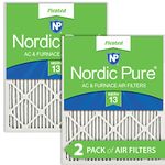 Nordic Pure 12x20x1M13-2 12x20x1 Pleated Merv 13 AC Furnace Filters Qty 2