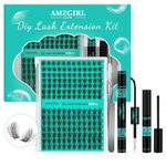 Lash Extension Kit,DIY Eyelash Clusters Kit 168Pcs with Lash Bond and Seal Glue Waterproof,Eyelashes Remover for Lash Cluster Extensions Kit for Beginner,Lashes Applicator Tool(Medusa,D-Mix8-16mm Kit)