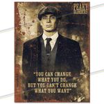 Peaky Blinders You Can Change Metal Bar Sign Father's Day Gift Logo Man Cave Tin Retro Vintage Hanging Wall Plaque Kitchen Garden Shed Garage Funny UK Small (15cm x 10cm)