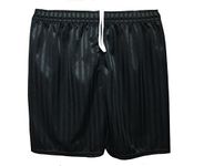 CL BOYS GIRLS MENS KIDS UNISEX SHADOW STRIPE PE SCHOOL SHORTS FOOTBALL GYM GAMES (Black, 4-5 Years (S))