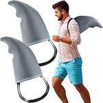 2 Pieces Shark Fin Accessory Gray Shark Fin Costume Easy-to-wear Sharks Play Costume Props for Adults