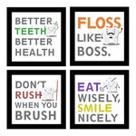 JABSY Dentist Dental Gift Doctor Hospital Health Medical Wall Decor Poster Framed Gift (7 Inch Square Frame - Set of 4) (Dental)