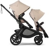 Bugaboo Kangaroo All-Terrain Single-to-Double Tandem Stroller for Infant and Toddler and Kangaroo Sibling Seat for Second Child, One-Hand Operation, Large Bassinet, XL Underseat Storage (Desert Taupe)