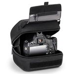 USA Gear Quick Access DSLR Hard Shell Camera Case with Molded EVA Protection, Padded Interior, Holster Belt Loop and Rubber Coated Handle - Compatible with Nikon, Canon, Pentax and More Cameras