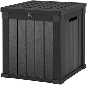 GOOBED Outdoor Storage Box, Weather-Resistant Resin Deck Box, 51-Gallon Storage Container for Patio Cushions, Pool Accessories, Garden Tools, Lockable, Easy Maintenance, Black