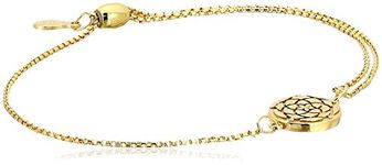 Alex and Ani Path of Symbols Adjustable Pull Chain Bracelet for Women, New Beginnings Charm, 14K Gold Plated Sterling Silver, 5.5 to 9.5 in, One Size, Metal, no Stone