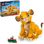 LEGO Disney Simba The Lion King Cub Buildable Disney Toy for Kids, Disney Collection, Lion King Movie Toy, Simba Toy Construction Playset Figure, Fun Gift for Girls and Boys Ages 6 and Up, 43243