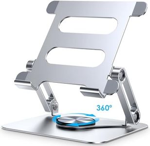 Lucrave Support pour iPad, Support de Tablette Rotatif à 360°, Support de Moniteur Pliable en Aluminium pour Bureau Compatible avec iPad Pro 10.5, 11, 13, Air Mini 2 3 4 5 6, Samsung Tab(4-13")