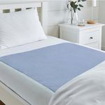 2x Drylife Super Absorbent Washable Single Bed Protector Pad with Tucks | Thin Reusable Incontinence Bedding Protection, Comfortable & Durable - Blue - 85cm x 90cm