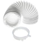 SPARES2GO 2m Vent Hose + Adapter/Connector Ring for Zanussi Tumble Dryer