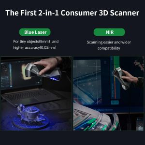Creality Raptor Handheld 3D Scanner – 0.02mm Accuracy, Blue Light, 60fps, Windows/Mac
