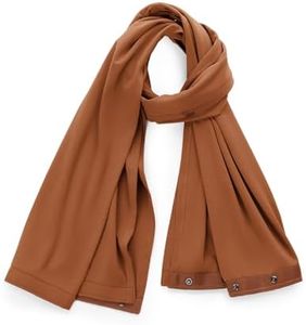 ODODOS Cloud Feeling Customizable Snap Scarf for Women, Casual Convertible Wrap Shawl Cape Cardigans, Caramel