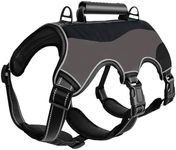 AIMYDOG Escape Proof Dog Harness Medium, Anti-Pull Dog Harness with Handle, Breathable, Adjustable Dog Harness Small Dog, Reflective Harnesses for Large Dogs Outdoor, Walking, Training (Grey, XS)