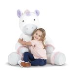 Melissa & Doug Gentle Jumbo Unicorn Giant Stuffed Plush Animal (Sits Nearly 1 Metre Tall) , White