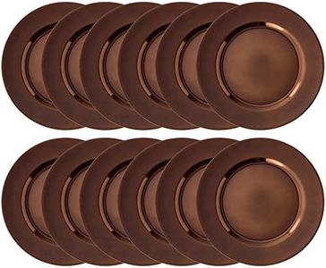 Ashland 13" Brown Plastic Dinner Charger Plate by Celebrate It - Table Setting for Weddings, Birthdays, Engagement Parties, and Holidays - Bulk 12 Pack