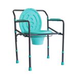 Everactiv by HCAH Commode Chair for Toilet Adult, Height Adjustable and Foldable Toilet seat for Old people, Strong Frame Potty chair for Adults, Portable Toilet Seat for Adult | Made in India