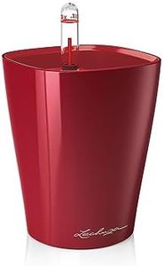 Lechuza Mini Deltini Self-Watering Planter, High Gloss Scarlet Red