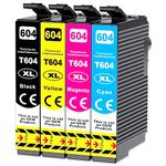 Q-image 604XL Ink Cartridges multipack Compatible with Epson 604 XL Ink Cartridges for Epson Expression Home XP 2200 XP 2205 XP 3200 XP 4200 Workforce WF-2910DWF WF-2930DWF WF-2935DWF WF-2950DWF