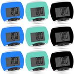 Copkim 9 Pcs Simple Pedometers Bulk for Walking Steps and Miles Walking Step Counters with Calories Burned Portable Clip Step Tracker for Seniors Man Women Jogging Hiking Running (Black, Green, Blue)