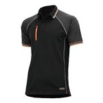 WrightFits Men Work Polo T Shirt Core-Active 2-Tone Black & Grey Regular-Fit Lightweight Short-Sleeve (M)