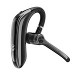 Bluetooth Headset with Microphone Hands Free Earpiece Wireless Headset with Mic Bluetooth Phone Earpiece Single Ear Headphones Ear Piece Work Headphones ENC Wireless Earbuds Hook Earphones for Driving