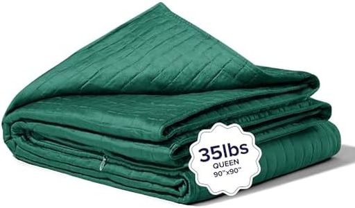 Gravity Weighted Cooling Blanket, Queen (35lbs, Forest Green) - Cooling Blankets for Hot Sleepers - Silky-Soft Ultra-Breathable Premium Lyocell Cover for Adults - Machine Washable, 90" x 90"